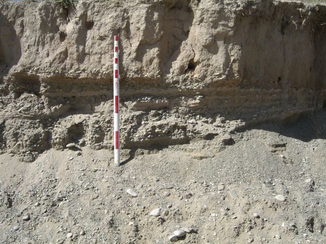  2006:09:11 03:45:14   Madsen2 measured section - lakeward-dipping sand and gravel beds.jpg